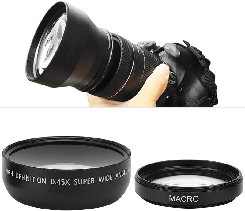 49mm Kamera Weitwinkelobjektiv, 0,45X Weitwinkel Makroobjektiv Universal für Canon für Nikon für Son
