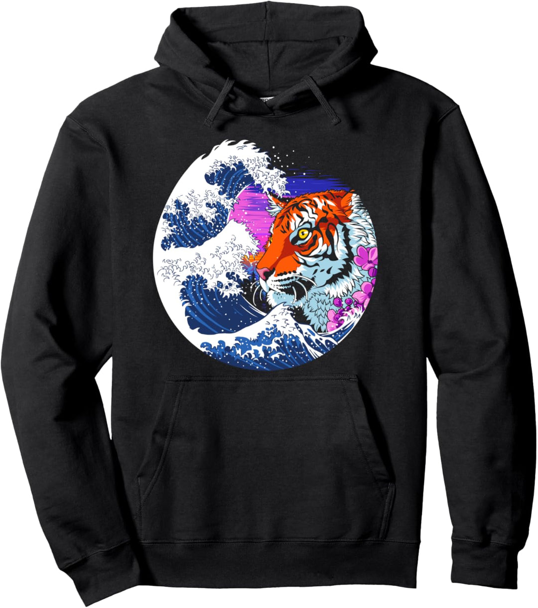 Wellengesichtstiger-Kirschbaum Pullover Hoodie