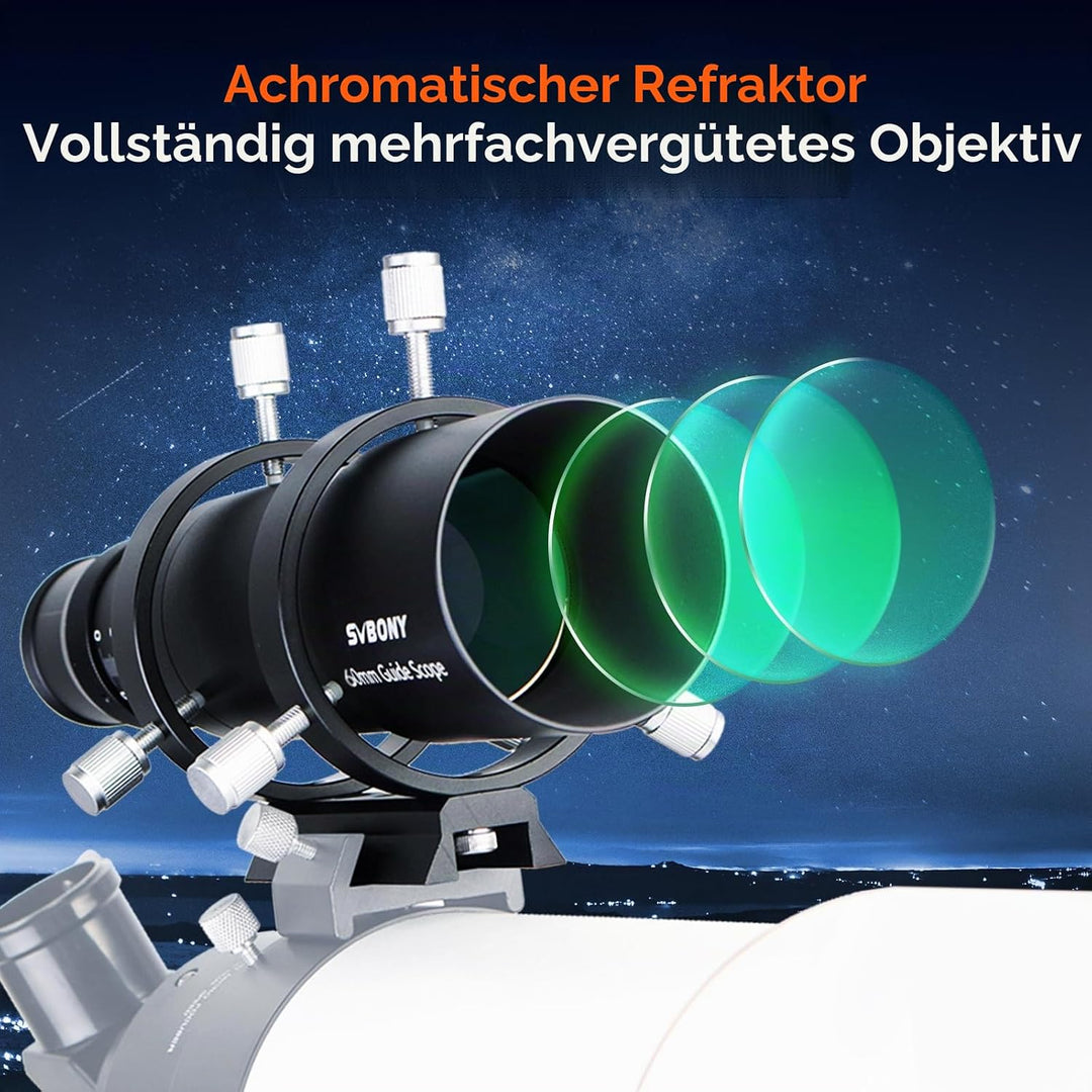 Svbony SV106 Teleskop Guiders, 60mm FMC Teleskope Sucher mit 240mm Brennweite Helical Fokussiergerät