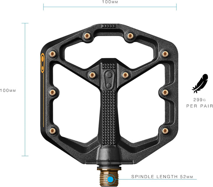 Crankbrothers Stamp Flat BMX/MTB Fahrradpedal – Plattform-Fahrradpedal, minimales Profil, Verstellba