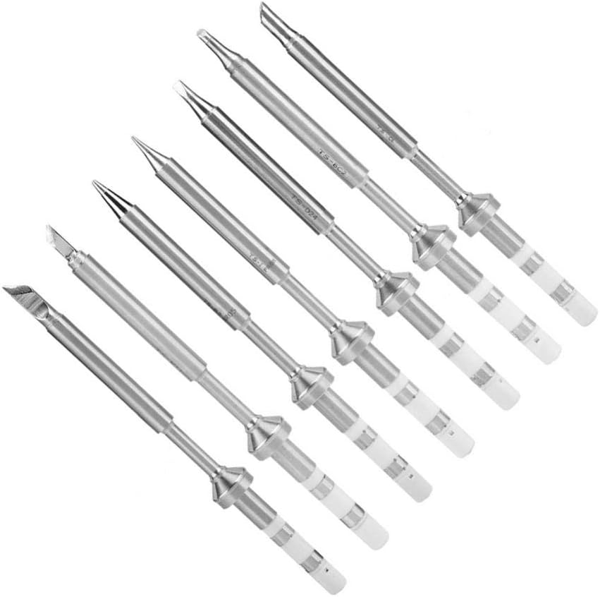 7 Arten Mini Edelstahl Lötkolben Tipps Ersatz für TS100 Lötkolben(7 Pcs), 7 Pcs
