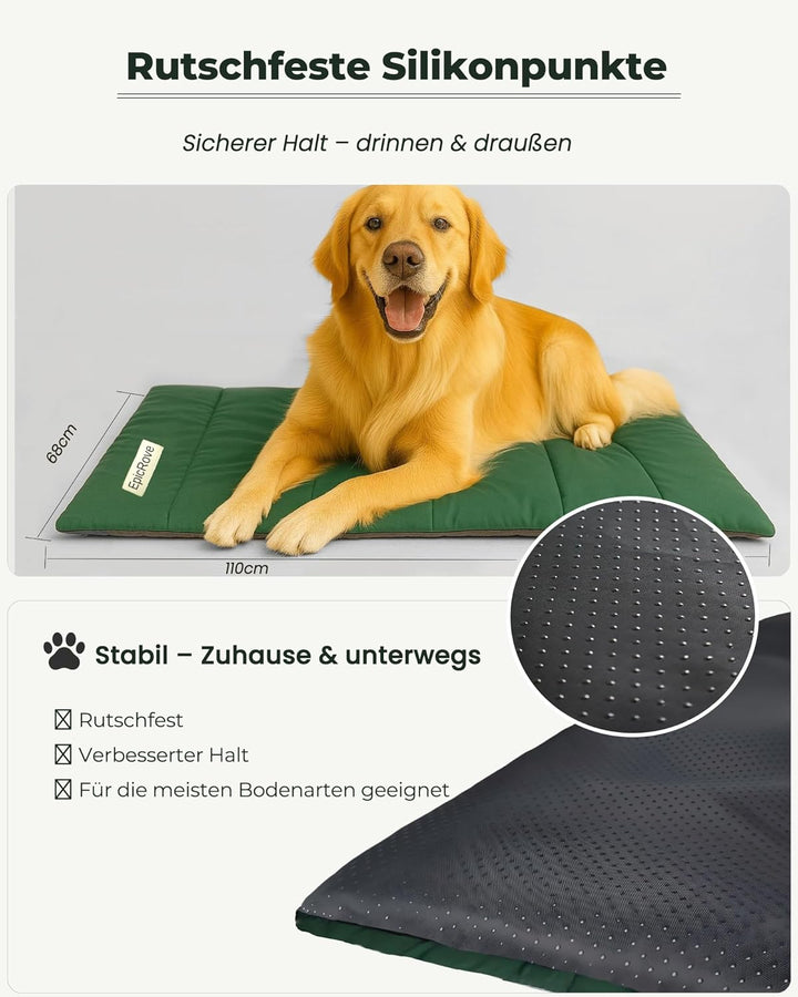 Hundedecke für unterwegs wasserdicht – rutschfeste Hundematte 110×68cm, waschbar Hundebett – Outdoor