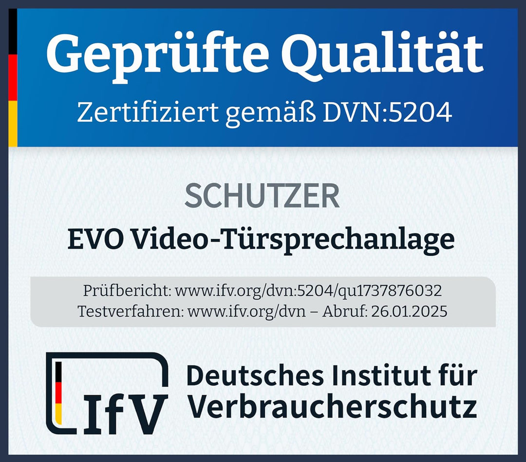 SCHUTZER Balter EVO-HD Video-Türsprechanlage für 1 Familienhaus, 7" Touchscreen Monitor 175° Weitwin