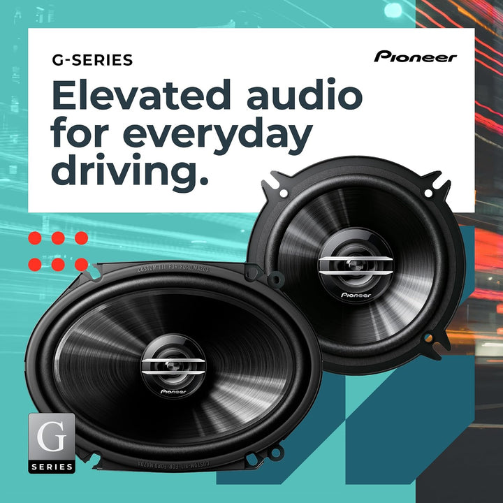 PIONEER Ts-G4620s G-Series 4" X 6" 200-Watt 2-Way Coaxial Speakers 8.30in. x 6.90in. x 2.60in, Black