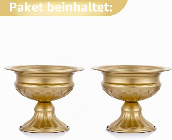 Nuptio 2 Stücke Mini Grösse Metall Urne Pflanzer Elegante Hochzeit Mittelstücke Vase für Hochzeit De