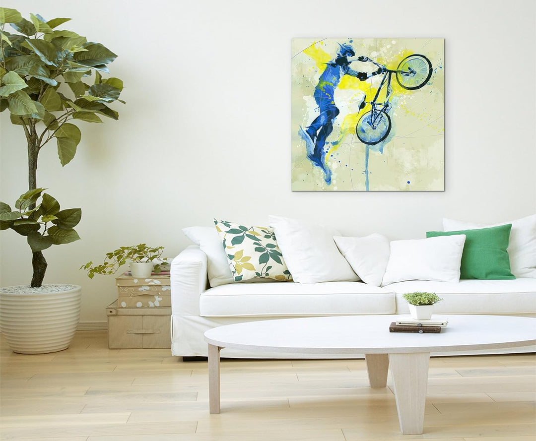 Paul Sinus Art BMX 60x60cm SPORTBILDER Splash Art Wandbild Aquarell Art