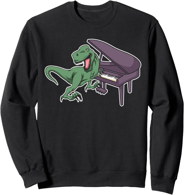 Pianist Klavierspieler Tier Flügel Piano I T-Rex Dinosaurier Sweatshirt