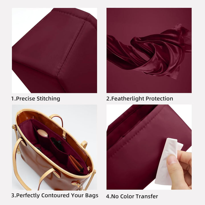 DGAZ Handtaschen Organizer Einsatz für LV Neverfull PM/MM/GM Taschen, Seide Tasche in Tasche Organiz