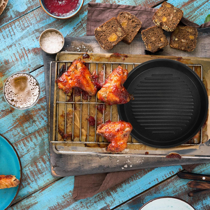 Luxshiny Antihaft Grillpfanne 21.5X21.5 Cm Aluminium Outdoor Camping Grillplatte Für Gasherd Und Hol