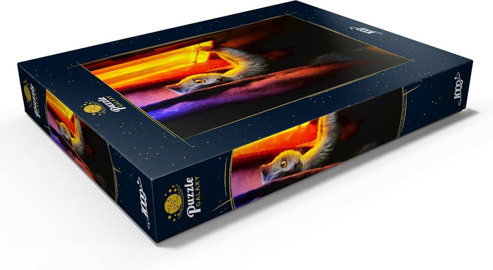Süsse Katze im Nachtfenster - Premium 1000 Teile Puzzle - MyPuzzle Sonderkollektion von Puzzle Galax