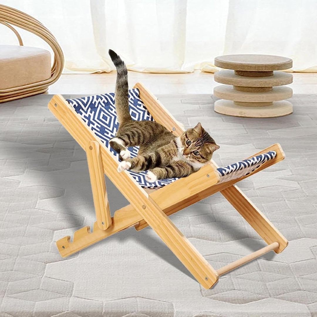 Liegestuhl für Katzen, Klappstuhl für Katzen, Sisal, erhöht, verstellbar, 10 kg, Schaukelstuhl, Katz