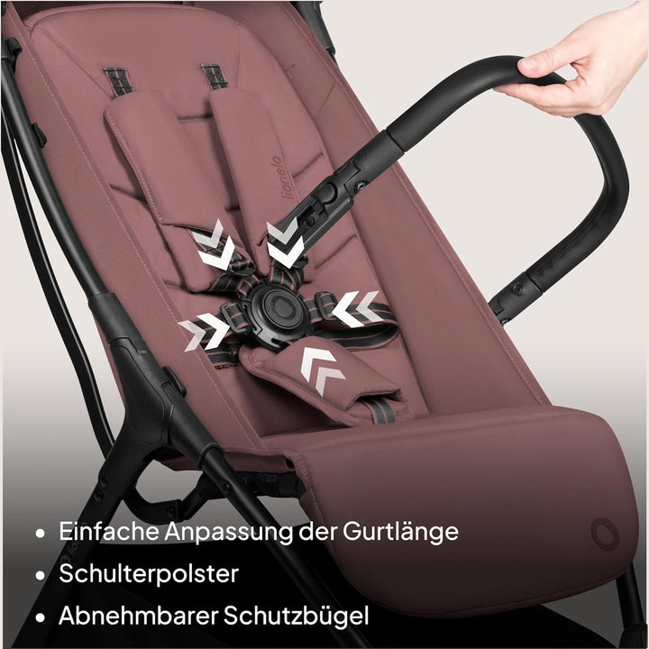 Lionelo Agia Reisebuggy Bis 22 kg, Leichter Buggy Kinderwagen ab 6 Monaten, Klein Zusammenklappbar m