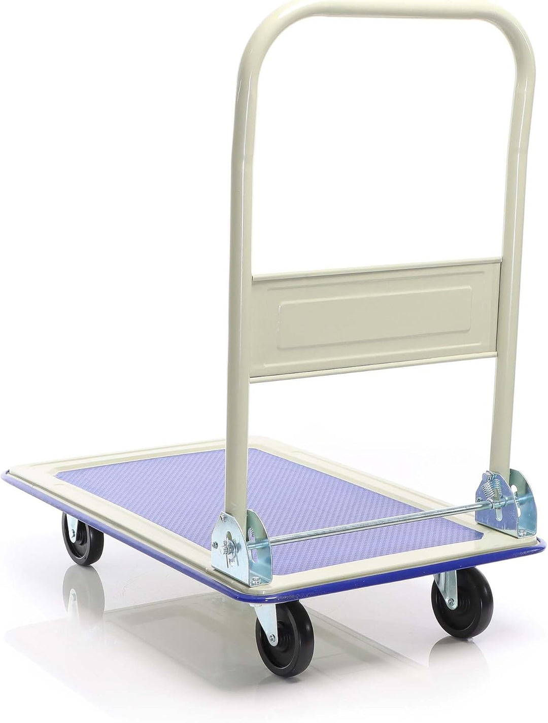 Wiltec Plattformwagen bis 150 kg 720x475x840 mm, Transportkarre klappbar mit Bügelgriff und gummibez