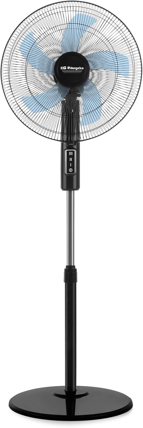 Orbegozo SF 1140 Standventilator, 3 Geschwindigkeiten, leise, schwenkbarer Schwenkkopf, höhenverstel