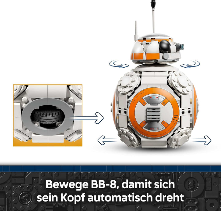 LEGO Star Wars 75452 Der Astromech-Droide BB-8 - Spielzeug mit drehbarem Kopf & rollendem Rad - DIY