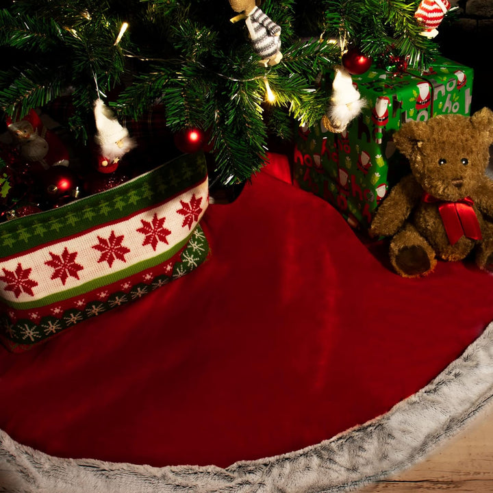 COM-FOUR® Premium Weihnachtsbaumdecke zum Schutz vor Tannennadeln - runde Christbaumdecke für den We