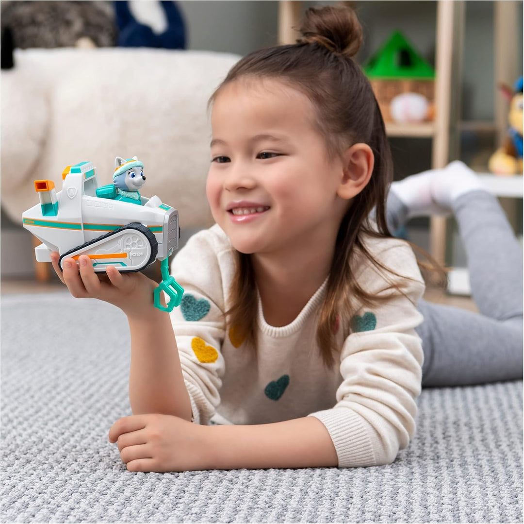 PAW PATROL, Schneeraupe-Fahrzeug mit Everest-Figur (Basic Vehicle/Basis Fahrzeug), Spielzeugauto, ab