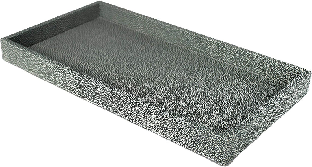 SIGNATURE HOME COLLECTION Kleines Tablett mit Rand, Kunstleder, blau, mittel