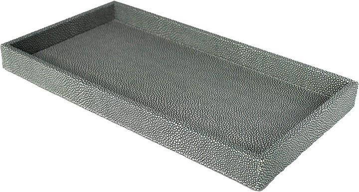 SIGNATURE HOME COLLECTION Kleines Tablett mit Rand, Kunstleder, blau, mittel