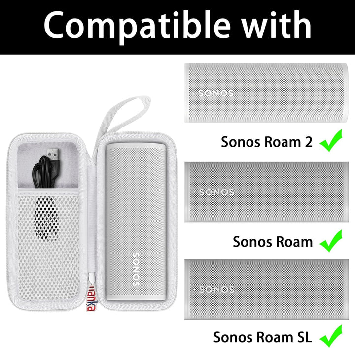 Khanka Hartschalenhülle kompatibel mit Sonos Roam 2 / Sonos Roam/Sonos Roam SL, tragbarer, wasserdic