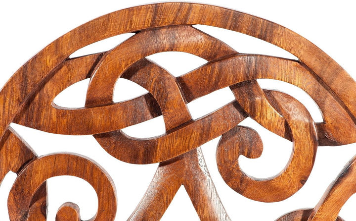 Windalf Grosses Celtic Wandbild Alesia Ø 29 cm Triskele Holzbild Wanddeko Handarbeit aus Holz