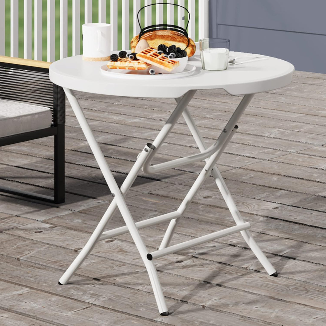 YITAHOME 80cm Gartentisch, Runder Klapptisch, Balkontisch Klappbar, Campingtisch Wetterfest für Outd