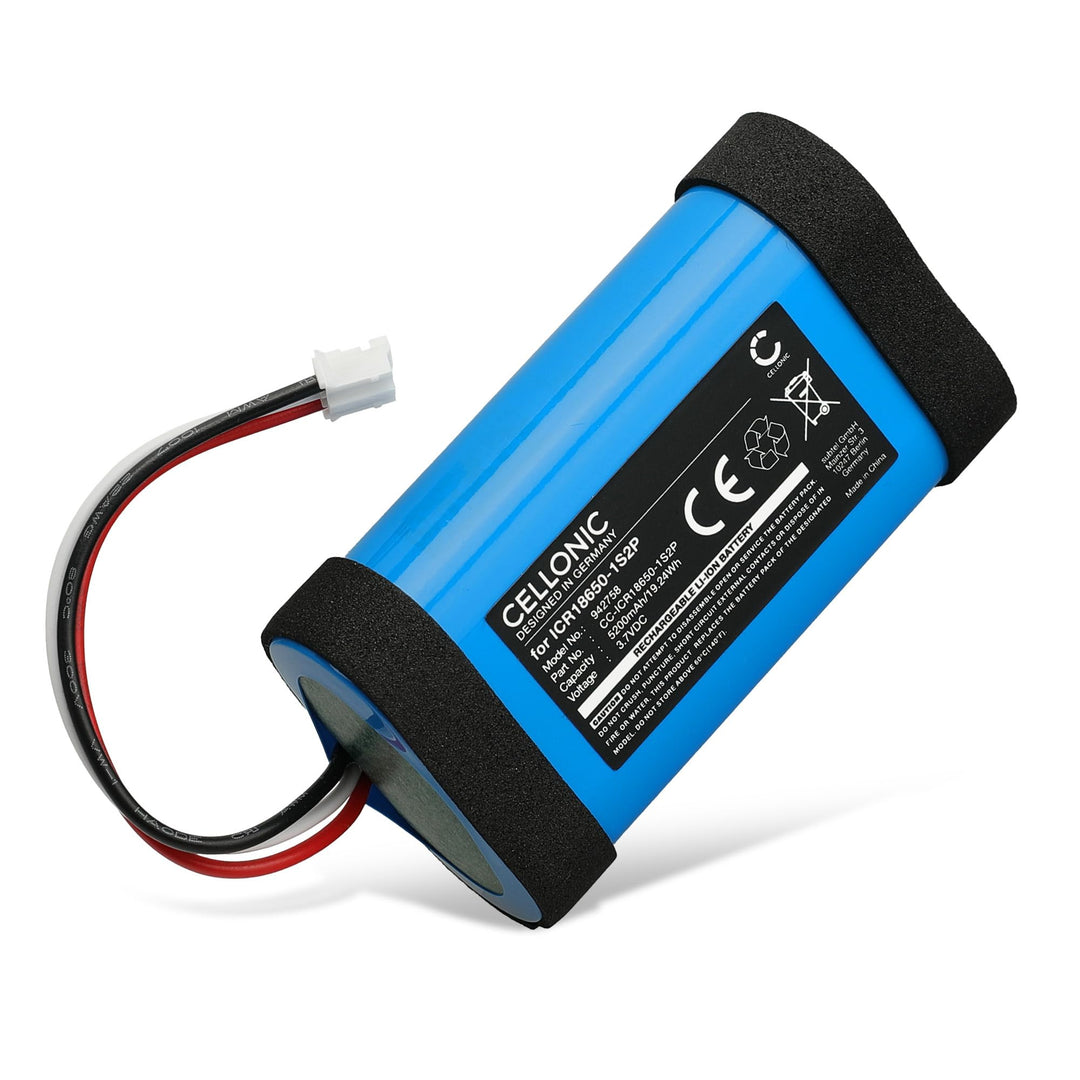 CELLONIC, Lautsprecherakku kompatibel mit Philips BT6000 (5200mAh, 3.7V) Ersatzakku ICR18650-1S2P