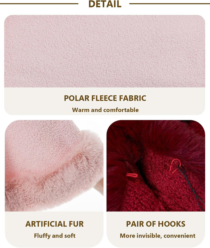 BEAUTELICATE Damen Kunstpelz Stola Brautjacke Bolero Winter Brautschal Mantel für Hochzeit Festlich