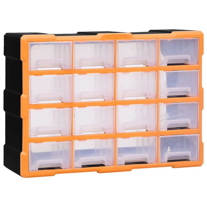 Multi-Schubladen-Organizer 16 Schubladen 52x16x37 cm Orange und Schwarz 16 Schubladen, Orange und Sc