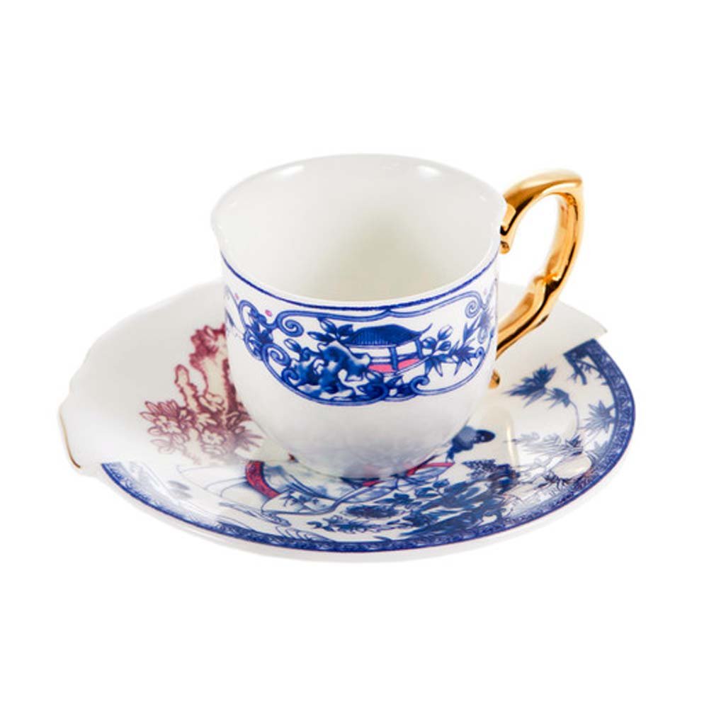 SELETTI Seltti 09741 - Kaffeetasse mit Untertasse aus Hybrid-Eufemia Porzellan