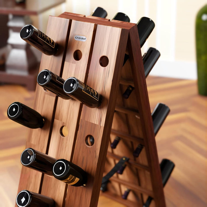 Casaria Weinregal für 36 Flaschen 87x 55x 39cm Akazien Holz Freistehend Klappbar Keller Küche Wohnzi