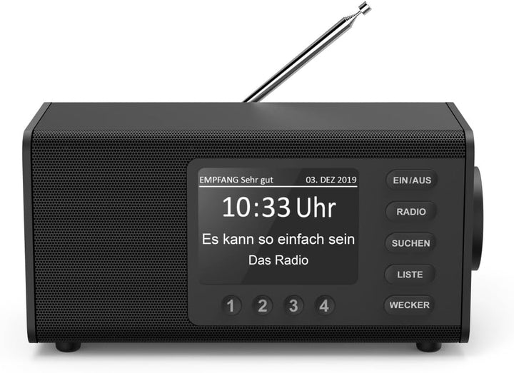 Hama DAB Radio mit DAB+/DAB und FM DR1000DE (Digitalradio mit grossem Display, Küchenradio mit einfa