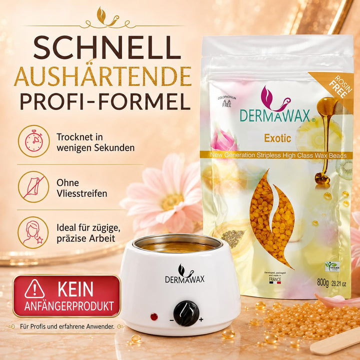 800 Gramm Dermawax Exotic Hypoallergen Waxing Perlen zur Haarentfernung Augenbrauen Gesicht Intim Bi
