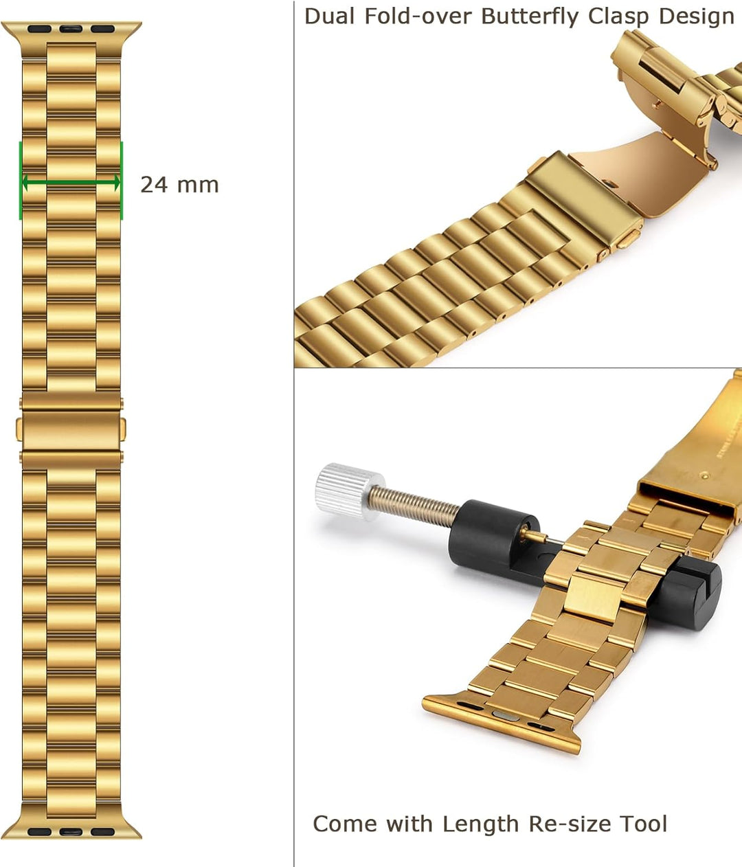 Tasikar Armband Kompatibel mit Apple Watch Ultra Armband 49mm Prämie Edelstahl Metall Ersatz Armband