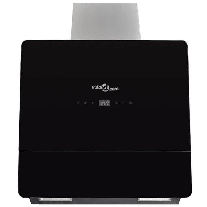 vidaXL Dunstabzugshaube Schwarz Hartglas mit Display 600 mm