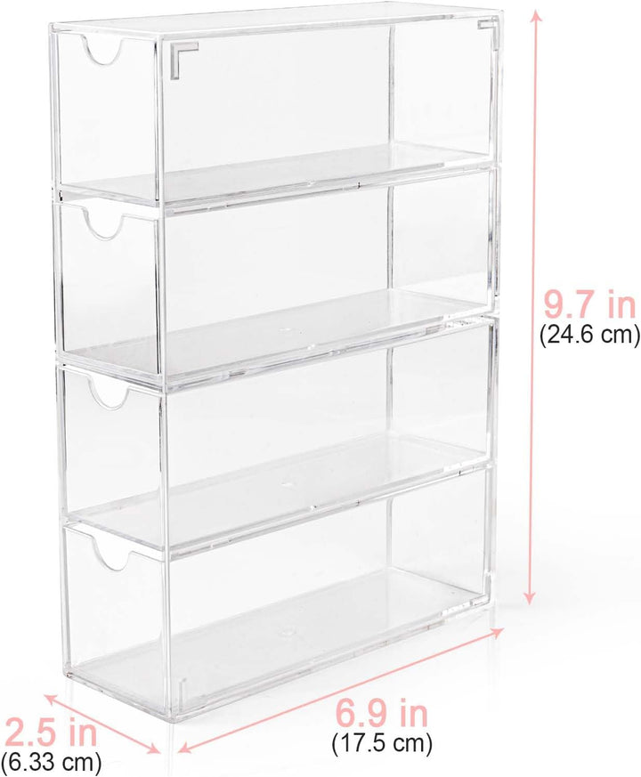 Vowcarol Washi-Tape-Organizer - Transparent Kunststoff - 4 Schubladen - 17,78 x 5,72 x 22,86 cm - Fü