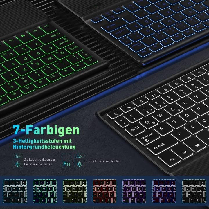 DoohowCase Bluetooth Tastatur Hülle mit Trackpad für Google Pixel Tablet 11 Zoll 2023, wiederaufladb