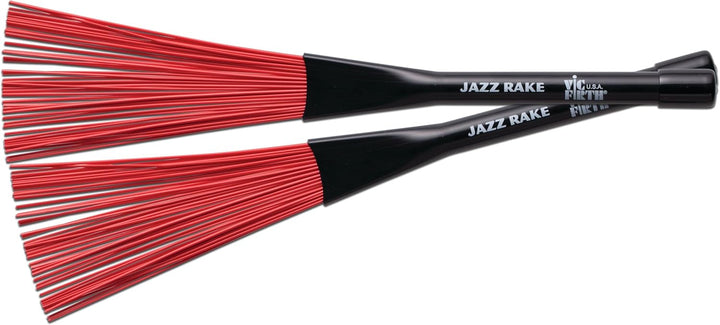 Vic Firth Jazz Rake – Retractable - Red Plastic Handle, Jazz Rake