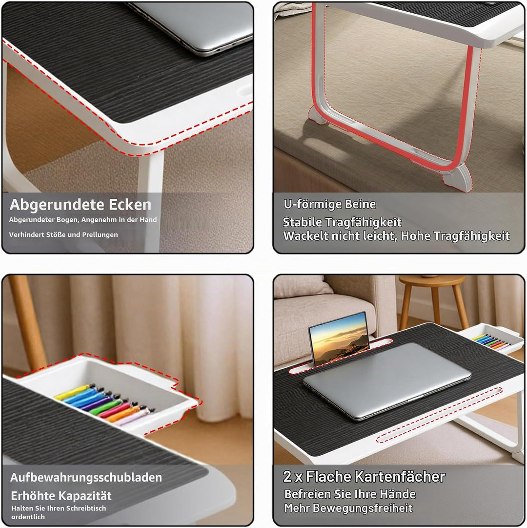 Laptop Bett Schreibtisch, Laptoptisch für Frühstück im Bett, Arbeit, Homeoffice, Laptopständer für S