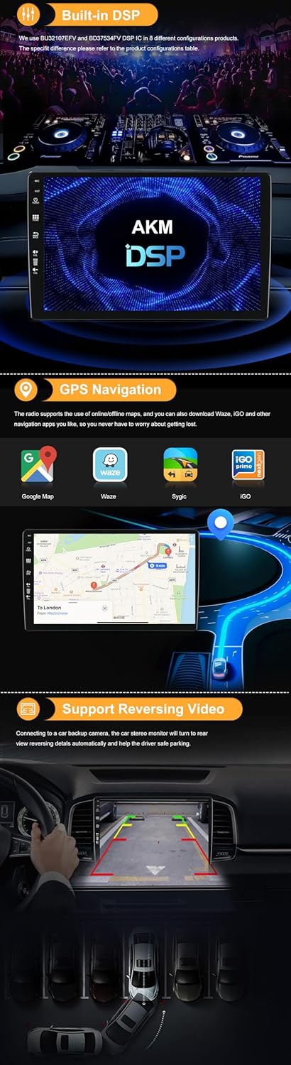 SXAUTO Android 12 IPS Autoradio für Mazda 5 (2005-2010) - Eingebaut CarPlay/Android Auto - Rückfahrk