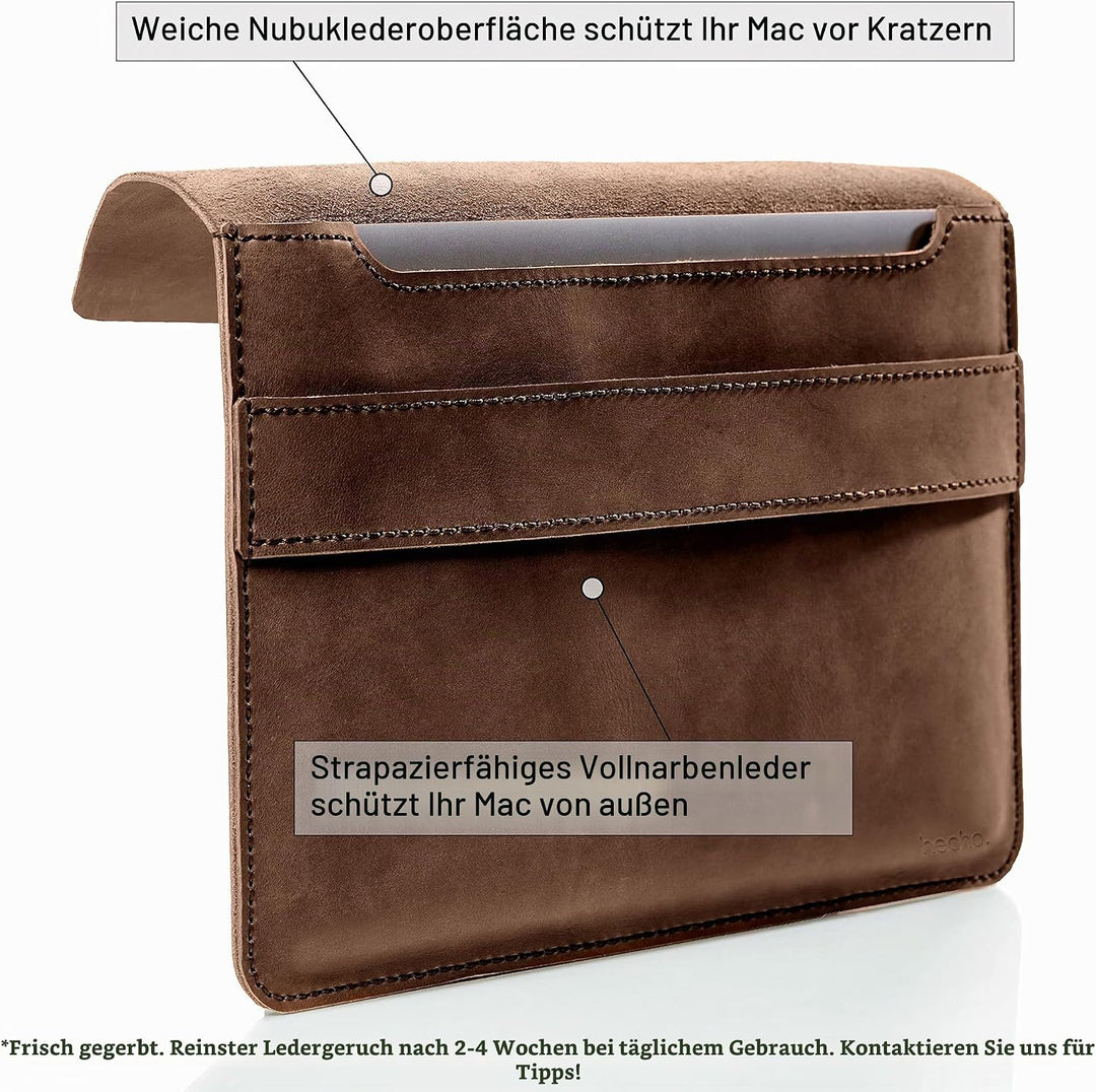 hecho. Leder Hülle Fernando für MacBook Pro 13 Hülle (M1 &amp; M2, 2016-2022) - Handgefertigt | Leder |