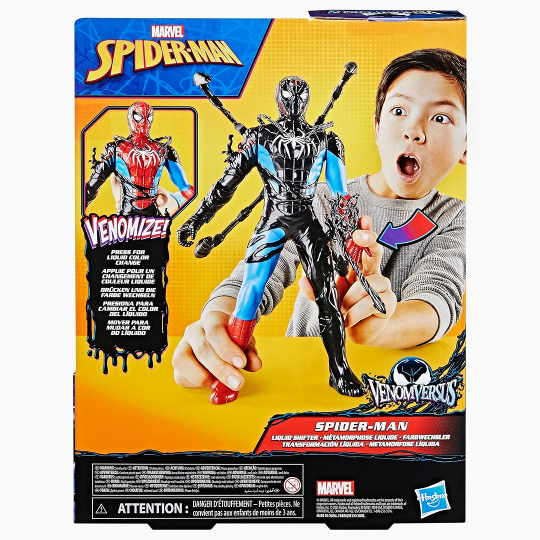 Marvel Spider-Man VenomVersus Spider-Man Farbwechsler Action-Figur mit Zubehör, Black