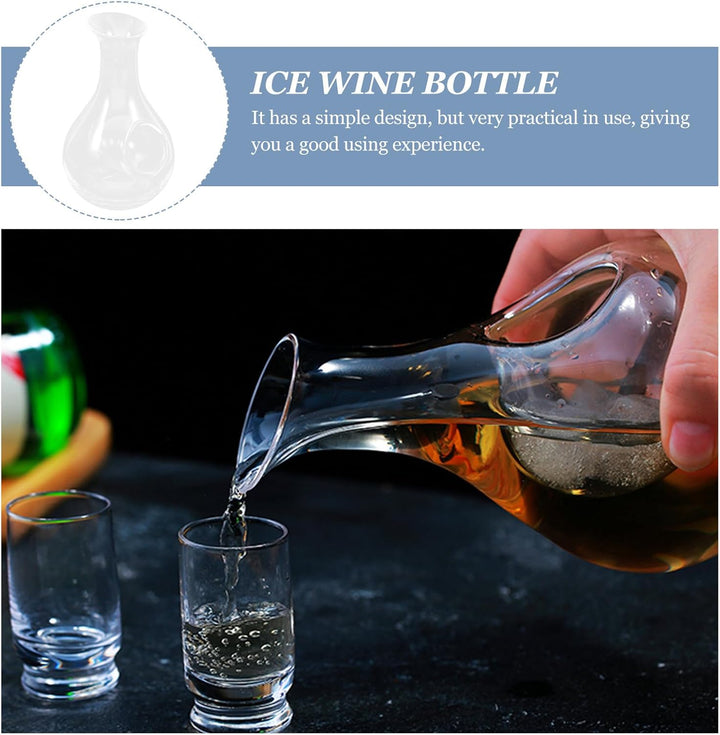 Zerodeko Glaskaraffe mit Eiskammer 385 ml Japanische Eis Sake Karaffe aus Glas für Heimpartys Weinde