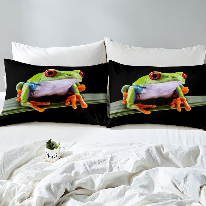 Homewish Frosch Bettwäsche Set Tropical Amphibian Tröster Cover 3D Tier Frosch Print Bettbezug Für T