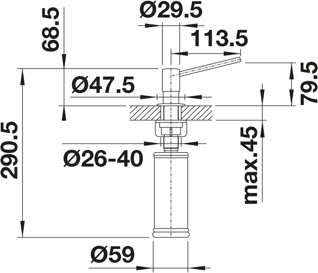 BLANCO TORRE Spülmittelspender PVD steel | Passend zu allen BLANCO-Küchenarmaturen | Bequem von oben
