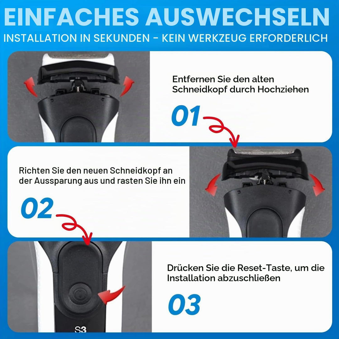 2 Stück 32B Scherkopf Ersatz Kompatibel mit Braun Series 3 - Rasierer 3000s 3010s 3040s 3050cc 300s