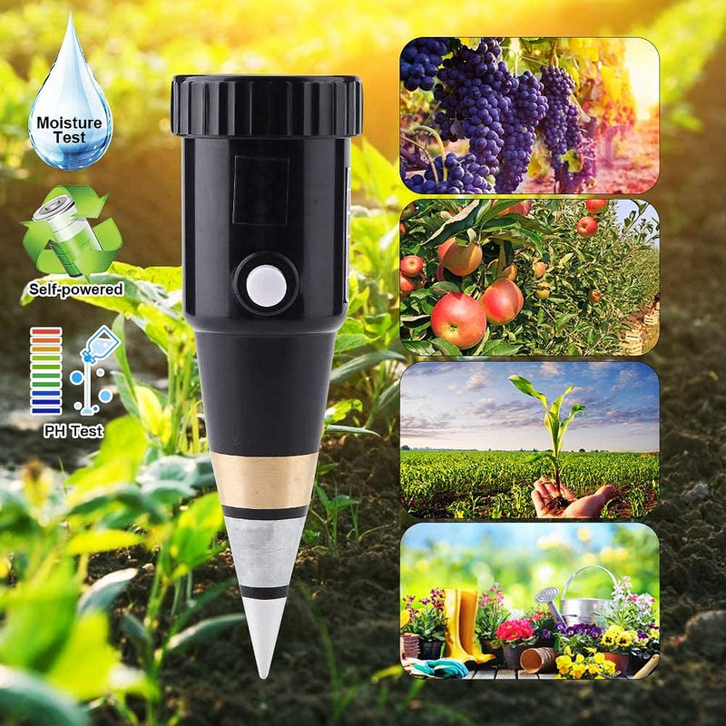 VT-05 Boden-PH-Messgerät, wasserdichter wasserdichter Metallelektrodenprüfer mit 3-8 pH-Wert, tragba