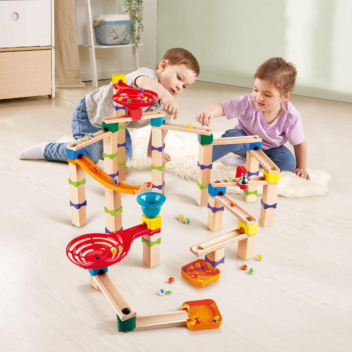 Hape Murmelbahn, Konstruktionsspielzeug aus FSC Holz, Kugelbahn ab 3 Jahren, E1100 Single, Single