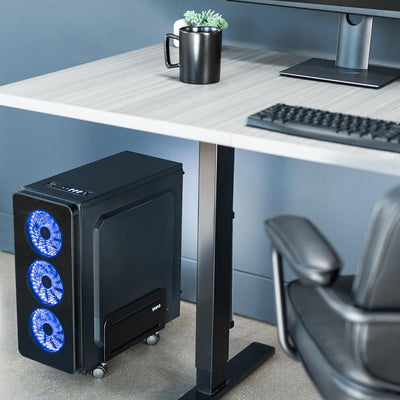 VIVO Computer Tower Desktop ATX-Case, CPU Steel Rolling Stand, 4.7 to 8.2 inch Wide Adjustable Mobil