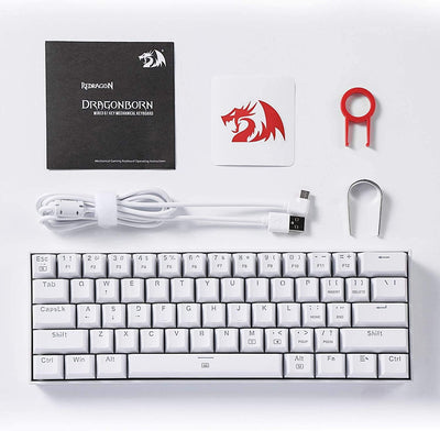 Redragon K630 Dragonborn 60% kabelgebundene RGB-Gaming-Tastatur, 61 Tasten Kompakte mechanische Tast